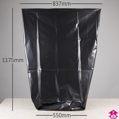 Black Compactor Sack - Heavy Duty (22" wide (opening to 33.5" wide) x 47" long, 228 gauge thickness. (Approx. 150 Litres))