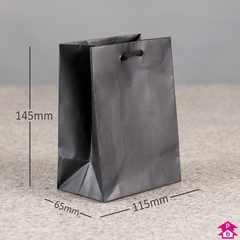 Black Gift Carrier Bag - Small (Matt) (115mm wide x 65mm gusset x 145mm high)