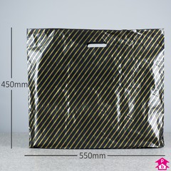 Black & Gold Carrier Bag (22" x 18" + 4" BG  40mu)