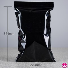 Black Grip Seal Bag (9" x 12.75" x 200 gauge)