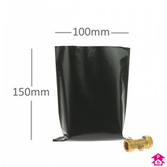 Black Polybag (heavy-duty) - Small (100mm x 150mm x 100 micron (4" x 6" x 400 gauge))