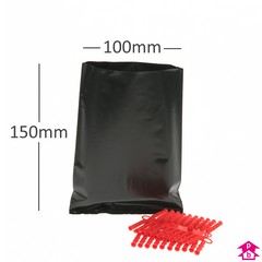 Black Polybag - Small (100mm x 150mm x 50 micron (4" x 6" x 200 gauge))