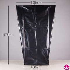 Black Refuse Sack - Heavy Duty & Extra Long - 400mm opening to 625mm wide x 975mm long, 56 micron thickness. (Approx 80 litres)