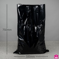 Black Rubble Sack - Heavy Duty (500mm wide x 750mm long, 92.5 micron thickness. (Approx 45 litres))
