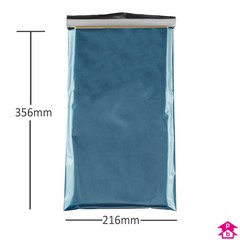 Blue Budget Mailing Bag (30% Recycled) - C4 - 216mm wide x 356mm long, 30 micron thickness (C4 for A4)