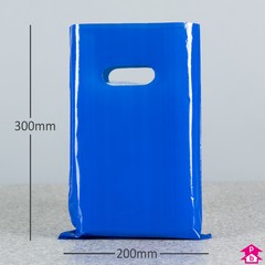 Blue Carrier Bag - Small (200mm wide x 300mm high x 40 micron thickness)