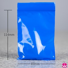 Blue Grip Seal Bag (89mm x 114mm x 200 gauge)