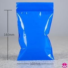 Blue Grip Seal Bag (102mm x 140mm x 200 gauge)