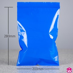 Blue Grip Seal Bag (203mm x 280mm x 200 gauge)