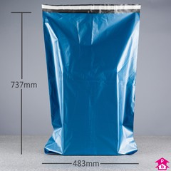 Blue Mail Order Bag (30% Recycled) - C2+ - 483mm wide x 737mm long, 60 micron thickness (C2+)