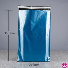 Blue Mail Order Bag (30% Recycled) - C4 - 216mm wide x 356mm long, 45 micron thickness (C4 for A4)