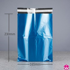 Blue Mail Order Bag (30% Recycled) - C5 - 165mm wide x 230mm long, 45 micron thickness (C5 for A5)