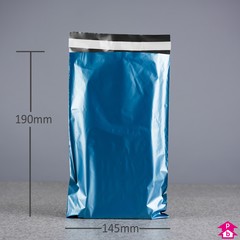 Blue Mail Order Bag (30% Recycled) - C6 Mini - 145mm wide x 190mm long, 45 micron thickness (C6 Mini)