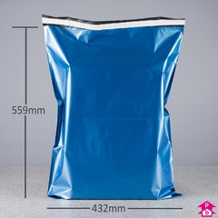 Blue Mail Order Bag (30% Recycled) - Large (432mm wide x 559mm long, 55 micron thickness (Large))