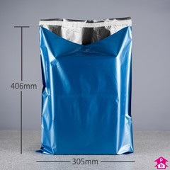 Blue Mail Order Bag (30% Recycled) - Medium (305mm wide x 406mm long, 50 micron thickness (Medium))
