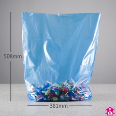 Blue Tint High Tensile Bags (381mm wide x 508mm long, 20 micron thickness)