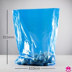 Blue Tint High Tensile Bags (610mm wide x 914mm long, 30 micron thickness)