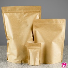 brown compostable stand-up food pouches