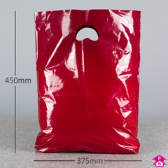 Burgundy Carrier Bag - Medium (375mm wide x 450mm high x 55 micron thickness, 75mm bottom gusset)