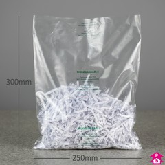 Clear Biodegradable Bag (30% Recycled) (250mm x 300mm x 40 micron (10" x 12" x 160 gauge))