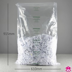 Clear Biodegradable Bag (610mm x 915mm x 37.5 micron (24" x 36" x 150 gauge))