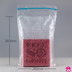 Clear Bubble Bag - C4+ - 280mm wide x 360mm long, 40 micron thickness (C4+ for A4)