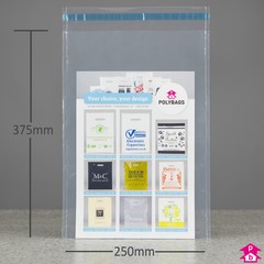 Clear Mailing Bag - C4+ Heavy Duty (250mm wide x 375mm long, 100 micron thickness (C4+ for A4+))