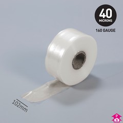 Clear Polythene Layflat Tubing (30% Recycled) (4" (102mm) wide x 532 metres long, 160 gauge thickness. (4 Kg per roll))
