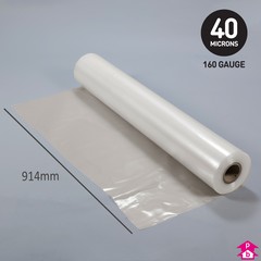 Clear Polythene Layflat Tubing (30% Recycled) (36" (914mm) wide x 267 metres long, 160 gauge thickness. (18 Kg per roll))