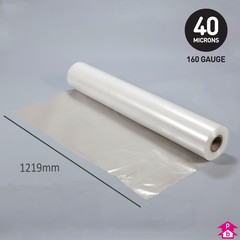Clear Polythene Layflat Tubing (30% Recycled) (48" (1219mm) wide x 200 metres long, 160 gauge thickness. (18 Kg per roll))