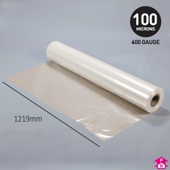 Clear Polythene Layflat Tubing (30% Recycled) (48" (1219mm) wide x 80 metres long, 400 gauge thickness. (18 Kg per roll))