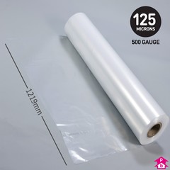 Clear Polythene Layflat Tubing (48" (1219mm) wide x 84 metres long, 500 gauge thickness. (24 Kg per roll))