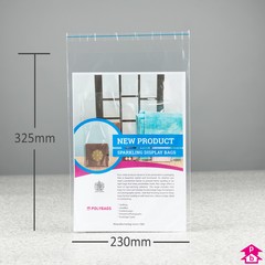 Clear Resealable Mailing Envelope - C4 (230mm wide x 325mm long x 37 micron thickness (C4 for A4))