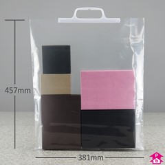 Clip Close Carrier Bag - Large (381mm wide x 457mm high, 75 micron thickness)