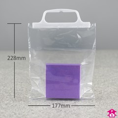 Clip Close Carrier Bag - Mini (177mm wide x 228mm high, 62.5 micron thickness)