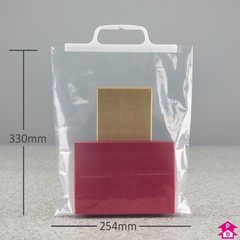 Clip Close Carrier Bag - Small (254mm wide x 330mm high, 62.5 micron thickness)