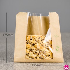 Compostable Film Front Bag - Small (175mm wide x 175mm long (Small))