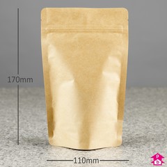 Compostable Paper Stand-Up Pouch (200 - 250ml) (110mm wide x 170mm high, with 70mm bottom gusset. 200 - 250ml volume.)