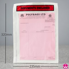 Documents Enclosed Envelope - A4 (Printed) - 235mm wide x 320mm long (A4)
