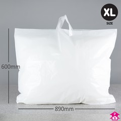 Flexi Loop Carrier Bag - Extra Large - 890mm wide x 600mm high x 55 micron thickness, 100mm bottom gusset