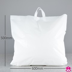 Flexi Loop Carrier Bag - Large (600mm wide x 500mm high x 55 micron thickness, 100mm bottom gusset)