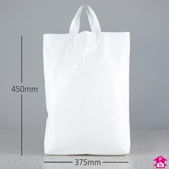 Flexi Loop Carrier Bag - Medium (375mm wide x 450mm high x 55 micron thickness, 75mm bottom gusset)