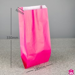 Fuchsia Paper Bag with Gusset - Medium (180mm wide x 60mm gusset x 330mm high, 60gsm)