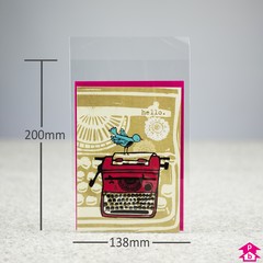 Greetings Card Bag (138mm x 200mm + 25mm lip/flap)