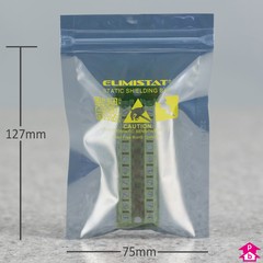 Grip Seal ESD Shielding Bag - Small (75mm x 127mm x 70 micron (3" x 5" x 280 gauge))
