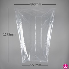 Gusseted Bag (150 Litres) - 30% Recycled (550mm wide with gusset (opening up to 860mm wide) x 1175mm long, 40 micron thickness)