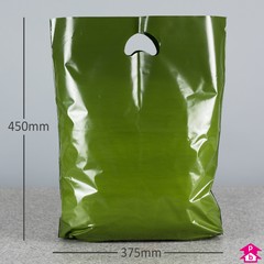 Harrods Green Carrier Bag - Medium (375mm wide x 450mm high x 55 micron thickness, 75mm bottom gusset)
