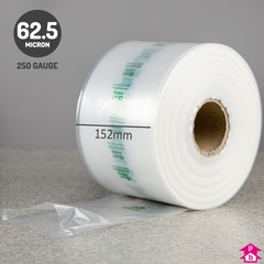 I'm Green Clear Layflat Tubing (6" (152mm) wide x 336 metres long, 250 gauge thickness. (6 Kg per roll))