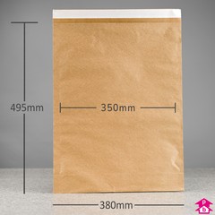 Paper Mailing Bag with Bottom Gusset - Extra Large - 350mm wide x 495mm long + 100mm gusset, 100 gsm thickness