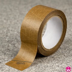 Paper Tape - Reinforced Hot Melt - Each roll is 48mm wide by 50 metres long